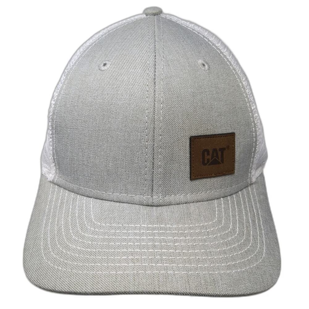 Cat Baseball Cap Gray One Size Snapback Mesh Back Logo Patch Trucker Work hat